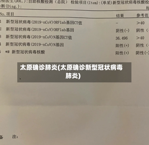 太原确诊肺炎(太原确诊新型冠状病毒肺炎)-第3张图片