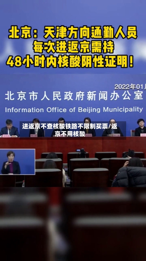 进返京不查核酸铁路不限制买票/返京不用核酸