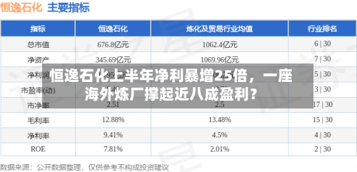 恒逸石化上半年净利暴增25倍，一座海外炼厂撑起近八成盈利？-第3张图片