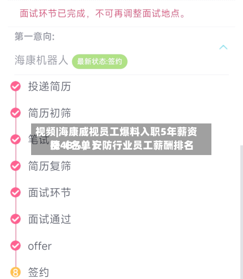 视频|海康威视员工爆料入职5年薪资涨48%	，安防行业员工薪酬排名榜（名单）-第2张图片