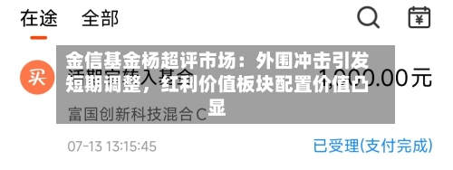 金信基金杨超评市场：外围冲击引发短期调整，红利价值板块配置价值凸显-第2张图片