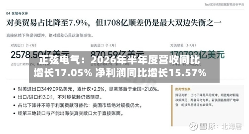 正弦电气：2026年半年度营收同比增长17.05% 净利润同比增长15.57%
