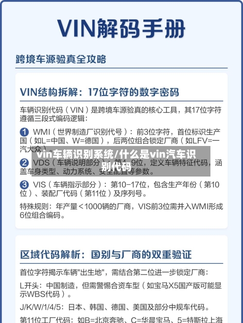 vin车辆识别系统/什么是vin汽车识别代码