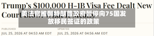 美法官推翻特朗普政府暂停向75国发放移民签证的政策-第3张图片