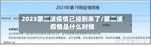 2023第二波疫情已经到来了/第二波疫情是什么时候