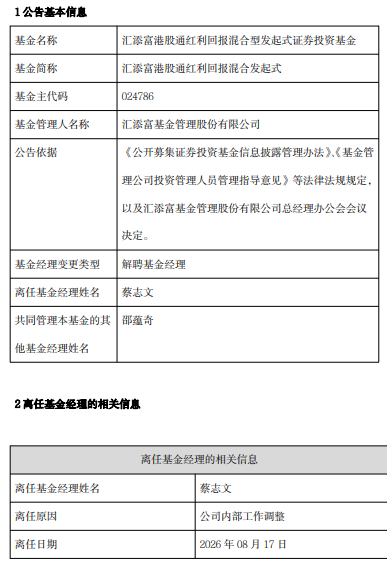 汇添富“指数女神”过蓓蓓38天清仓式卸任 公募基金经理离职潮持续升温